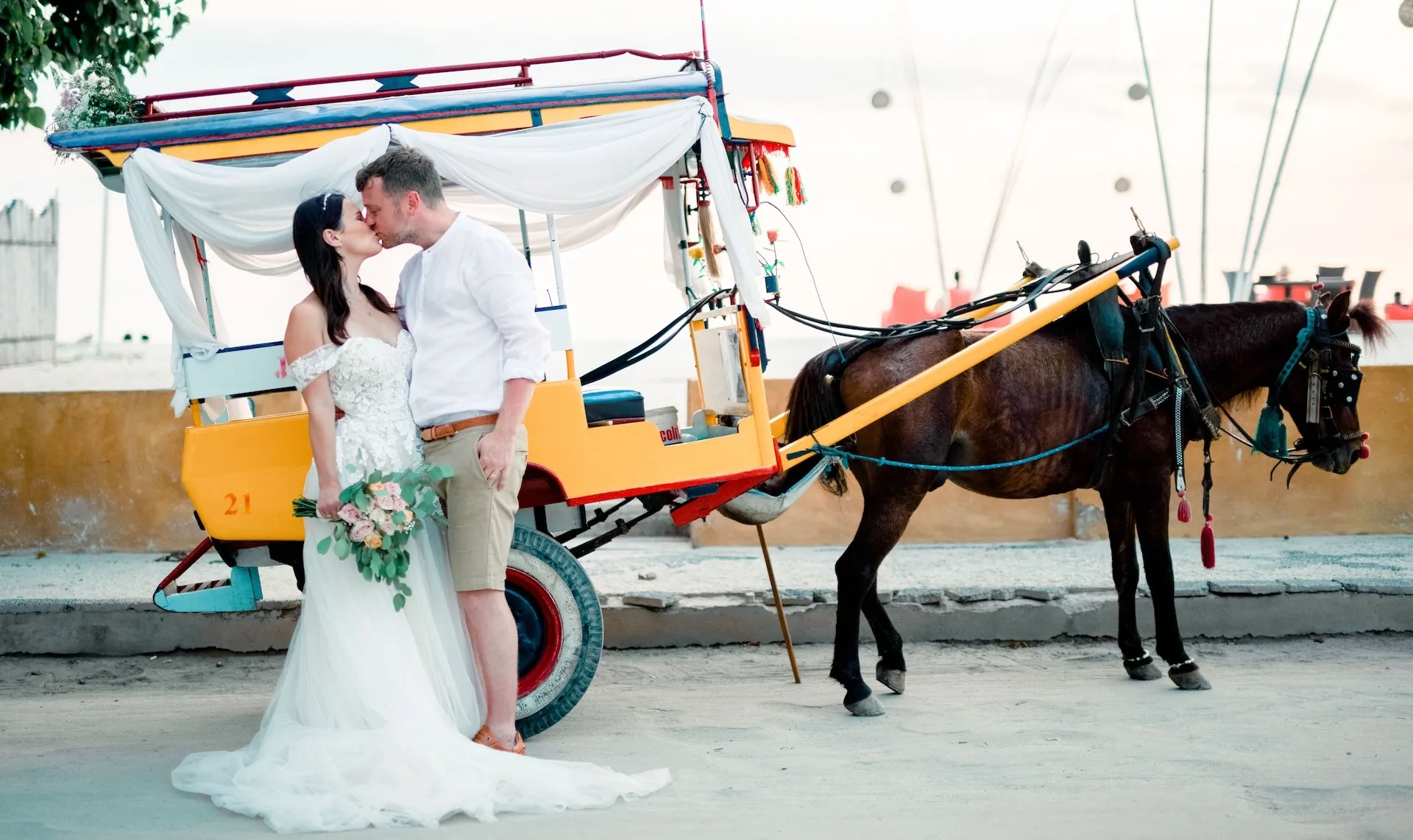 Private island resort setting for a tropical wedding package